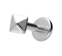 PIERCINGLINE Labret en titane avec filetage intérieur Pyramide - Couleur or rose, noir, or, argent, Stablänge: 6mm | Stabstärke: 1,2mm, Titane, Sans