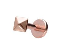 PIERCINGLINE Labret en titane avec filetage intérieur Pyramide - Couleur or rose, noir, or, argent, Stablänge: 5mm | Stabstärke: 1,2mm, Titane, Sans