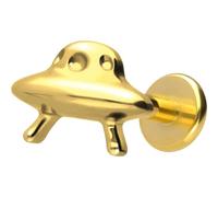 PIERCINGLINE Labret en titane avec filetage intérieur UFO - Or rose, noir, doré, argenté