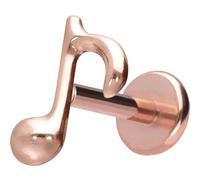 PIERCINGLINE Labret en titane avec push fit note de huitième - Couleur or rose, noir, or, argent, Stablänge: 5mm | Stabstärke: 1mm, Titane, Sans