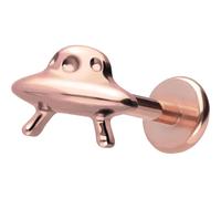 PIERCINGLINE Labret en titane avec Push Fit UFO - Or rose, noir, doré, argenté