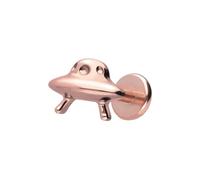 PIERCINGLINE Labret en titane avec Push Fit UFO - Or rose, noir, doré, argenté, Stablänge: 10mm | Stabstärke: 1,2mm, Titane, Sans