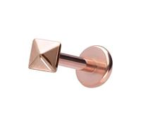 PIERCINGLINE Labret en titane avec pyramide push-fit - Couleur or rose, noir, or, argent, Stablänge: 8mm | Stabstärke: 1mm, Titane, Sans