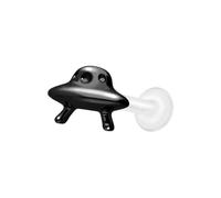 PIERCINGLINE Labret PTFE à filetage intérieur + embout en titane UFO - Or rose, transparent, noir, doré, argenté, Stablänge: 10mm | Stabstärke: 1,2mm, PTFE, titane, Sans