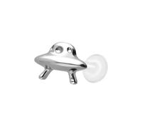 PIERCINGLINE Labret PTFE à filetage intérieur + embout en titane UFO - Or rose, transparent, noir, doré, argenté, Stablänge: 10mm | Stabstärke: 1,2mm, PTFE, titane, Sans