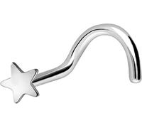 PIERCINGLINE Piercing de nez en acier chirurgical avec petites étoiles - Piercing de nez en 4 couleurs, 6 mm, Acier chirurgical 316L, 0