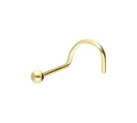 PIERCINGLINE Piercing de nez en or 14/18 carats avec boule spirale en or 585 - Or rose, doré, argenté, Kugelgröße: 2,5mm, dorée, Sans