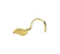 PIERCINGLINE Piercing de nez en or 14/18 carats - Spirale feuille - Or rose 585 - Couleur or rose, doré, argenté, 14 Karat, dorée, Moissanite