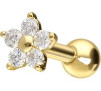 PIERCINGLINE Piercing d'oreille en or 14 carats ou 18 carats avec MOISSANIT - Piercing pour tragus, hélix, conque, or 14 carats (585), Moissanite