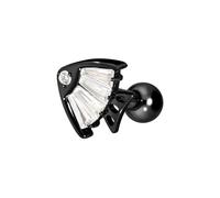 PIERCINGLINE Piercing d'oreille en titane avec filetage intérieur en forme de poisson en cristal - Couleur or rose, noir, doré, argenté, Stablänge: 8mm, Titane, Cristal