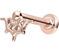 PIERCINGLINE Piercing d'oreille labret en or 14 carats avec filetage intérieur, filet d'araignée, couleur et taille au choix, 1,2 mm Stabstärke / 6 mm Stablänge, or 14 carats (585)