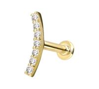 PIERCINGLINE Piercing labret en or 14 carats avec arceau en MOISSANIT 0,042 carat - Couleur et taille au choix, 1 mm Stabstärke / 6 mm Stablänge, or 14 carats (585) Titane (grade 23)