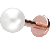PIERCINGLINE Piercing labret en titane avec filetage intérieur en perle synthétique pour oreille, hélix, lobe, tragus, couleur et taille au choix, Fausse perle