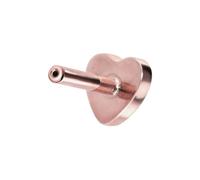 PIERCINGLINE Piercing labret en titane avec Push Fit sans boule, cœur couleur or rose, longueur de la tige : 6 mm, épaisseur de la tige : 1 mm