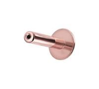 PIERCINGLINE Piercing labret en titane avec push-fit sans boule - Plaque arrondie - Couleur or rose - Longueur de la tige : 5 mm - Épaisseur de la tige : 1 mm