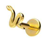 PIERCINGLINE Piercing labret en titane avec push-fit serpent, oreille, hélix, tragus, conque, couleur et taille au choix, Titane