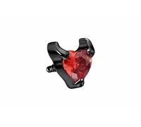 PIERCINGLINE Piercing universel en titane avec filetage extérieur en forme de cœur de diable - Couleur or rose, noir, doré, argenté, nicht zutreffend, Titane, Cristal