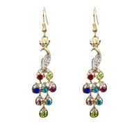 Piercings Examen Bijoux Trendy Golden Gem Pendant Earrings Retro StatementTeardrop Pendant Earrings For Women Fabrication Pince Perceuse Bijoux (Gold, One Size)