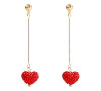 Piercings Kits Outils Kits Women Sparkling Red Love Heart Earrings Perfect And Accessory Set Accessoires Résine Organisateur Kits (A, One Size)
