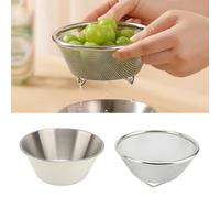PIERDOS Y NDERS, ndante de dor de acero inoxidable Mini Mini Factor de arroz de metal de malla de malla, con tazón de mezcla de 14 cm para lavar el drenaje