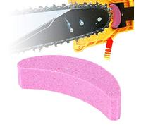 Pierre à Aiguiser, 10 Pièces Affûteuse de Tronçonneuse Remplacer 10 Pièces Affûteuse de Tronçonneuse Portable en Forme de Croissant Pierre de Meulage de Chaîne Rose