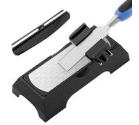 Pierre a Aiguiser Diamant, à Angle Réglable Guide D'affutage et Guide Affutage Couteau, Double Face Grain 400/1000, aux Tailles de Couteaux (36-80 mm), pour Construire Bords Tranchants (noir, argent)