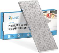 Pierre à Aiguiser Diamantée avec 2 Grains 400/1000 - Plaque Diamantée pour Affûter et Aiguiser les Couteaux de Cuisine, les Outils d'Extérieur et les Petits Objets (198 × 70 mm / 7,8 × 2,75 pouces)