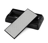Pierre à aiguiser diamantée double face de 15,2 cm avec base antidérapante pour ciseaux et couteaux