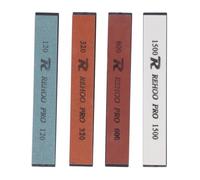 Pierre à aiguiser - OMABETA - Lot de 4 - Grit 120, 320, 600, 1500 - Corindon blanc - 15 x 2,5 cm