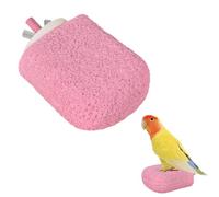 Pierre a Aiguiser pour Bec D'oiseau,Support Antidérapant en Pierre pour Perchoir D'oiseau,Modelage de Glace pour Petites et Moyennes Perruches Calopsittes,Perruches,Conures,Inséparables,Pinsons