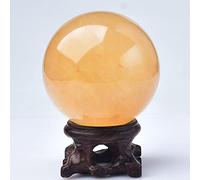 Pierre à Boule de Calcite Quartz Billes de Pierre de Pierre Crystal Ball Citrine Home Naturel Stone sculptée, citrine-6cm