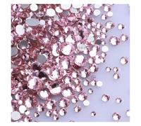 Pierre à Coudre Strass Lot de 1440 strass noirs à dos plat en verre, tailles variées, paillettes, diamants, non thermocollants, for nail art et vêtements(Light Pink)