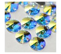 Pierre à Coudre Strass Pierres en verre AB Rivoli de toutes tailles, strass à dos plat, à coudre, for vêtements(16mm 48Pcs)