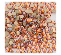 Pierre à Coudre Strass Strass en verre à dos plat SS3-SS50, paillettes, base argentée, cristal, non thermocollant, for maquillage et ongles(Brown,SS50-144Pcs)