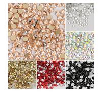 Pierre à Coudre Strass Strass en verre à dos plat SS3-SS50, paillettes, base argentée, cristal, non thermocollant, for maquillage et ongles(Orange,SS50-144Pcs)