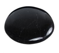 Pierre à disque en tourmaline noire Schorl - Pierre de poche agréable au toucher - Véritable pierre précieuse Lebensquelle Plus