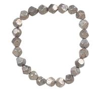 Pierre à facettes pour homme - Chaîne à main réglable en pyrite naturelle - Pour événement décontracté et formel - Perles de pyrite irrégulières