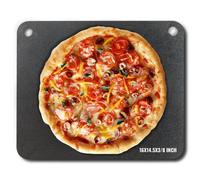 Pierre à pizza en acier à pizza 406 x 368 x 10 mm - Plaque à pizza pour le four - Pierre à pizza pré-assaisonnée en acier au carbone Q235 pour la gastronomie, les cafés, la vente en rue