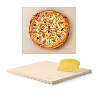 Pierre à Pizza Rectangulaire en Cordiérite-VEVOR-40,6 x 35,5 cm-avec Grattoir en PP-1,5 cm d'Épaisseur-pour Four, Barbecue