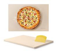 VEVOR Pierre à pizza rectangulaire en cordiérite de 50,8x35,5 cm, pierre de cuisson extra large avec grattoir en PP, résistante à la chaleur de 1,7 cm d'épaisseur, pour four, cuisson du pain, barbecue