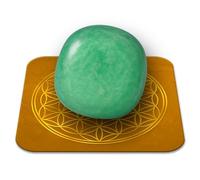 Pierre Amazonite Naturelle Polie 2-3 cm Qualité Premium | Clarté mentale, Communication et Sérénité | Fleur de Vie incluse | Guide Pratique & Méditation Offertss | Cadeau Zen Bien-être | 1 unité