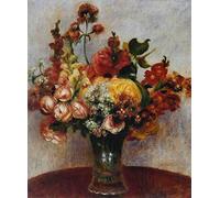Pierre-Auguste Renoir - Fleurs dans Un Vase Tableau Reproduction sur Toile Roulée 40X50 cm - Encore des Fleurs De La Vie Peintures Impressions pour Mur