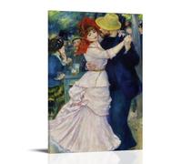 Pierre Auguste Renoir - Impression sur toile de danse à Bougival - Décoration murale moderne idéale pour salon, chambre à coucher