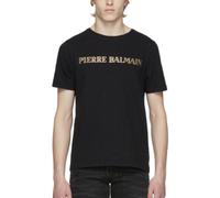Pierre Balmain Homme Emblématique Top LOGOSHIRT Or Logo Chemise Manches 48, M