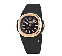 Pierre Bonnet 9292 Montre unisexe polycarbonate avec lunette en acier - Design octogonal Luxury, boîtier ABS 40 mm, Miyota 2035, résistant à l'eau 5 ATM, noir et doré, Casual