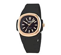 Pierre Bonnet 9292 Montre unisexe polycarbonate avec lunette en acier - Design octogonal Luxury, boîtier ABS 40 mm, Miyota 2035, résistant à l'eau 5 ATM, noir et doré, Casual