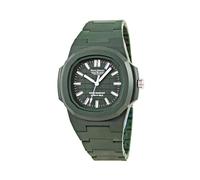 Pierre Bonnet Montre 9276 unisexe en polycarbonate - Style moderne design iconique mouvement à quartz, déployant, résistant à l'eau coloré décontracté sportif, vert militaire, Moderne