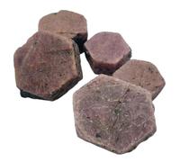 Pierre brute hexagonale en corindon rouge rubis naturel sculpté spécimen de cristal brut pour décoration, 150-160 g 1 sac