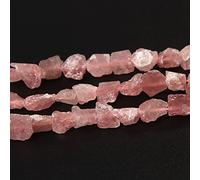 Pierre brute naturelle brute fluorite améthyste tourmaline lapis lazuli pépite de cristal fumé perles minérales, no.2 fraise, quartz, 7-11 mm