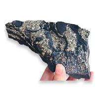 Pierre brute naturelle pour cristallothérapie méditation reiki (PIRITE SUR SHUNGITE BRUTE 8-10 CM)